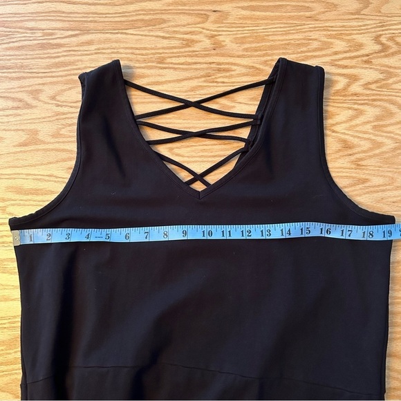 August Silk Midi Black Strappy V-Neck Dress XL - Picture 7 of 8